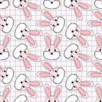 Background cute bunny pink 2d asset for user interface. Cartoon colorful Fantasy Seamless Pattern. vector