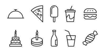 paquete de iconos de línea vectorial de alimentos, ilustración vectorial eps.10 vector