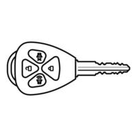 icono de llave de coche, diseño de llave simple, icono de estilo de contorno