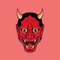 máscara de diablo japonés oni, ilustración vectorial eps.10 vector