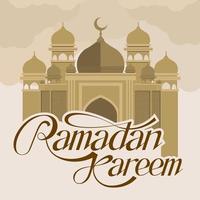 publicar contenido de alimentación ramadan kareem. discurso de contenido cuadrado. ilustraciones, marcos, mezquitas, ornamentos. vector