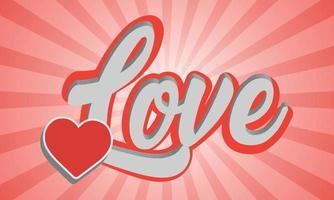 Love 3D text effect vector