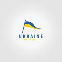 Flagpole Ukraine Flag Logo Icon Vector Illustration Design