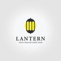 Vintage Lantern Logo Icon Vector Illustration Design