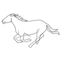 dibujo de línea continua de caballo vector