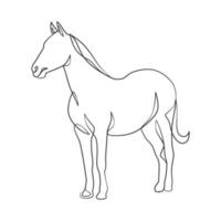 dibujo de línea continua de caballo vector