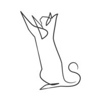 Continuous line drawing of cute cat vector