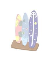 conjunto de tablas de surf. deporte extremo marino. vector