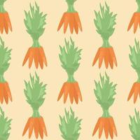 patrón de zanahoria zanahorias frescas brillantes en un patrón. manojo de zanahorias vector