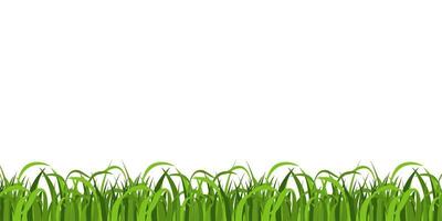 Green grass lawn, border or meadow vector illustration set
