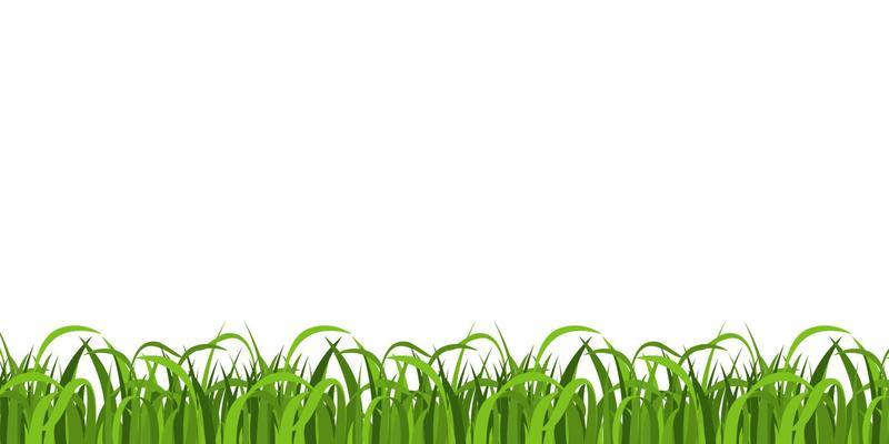 Green grass lawn, border or meadow vector illustration set