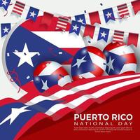 Anniversary National Day Puerto Rico. Banner, Greeting card, Flyer design. Poster Template Design vector