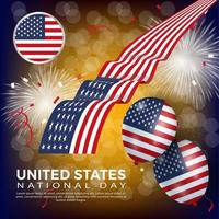 Anniversary National Day United States. Banner, Greeting card, Flyer design. Poster Template Design vector