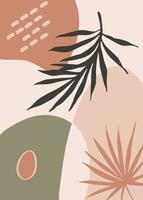 Abstract background. Hand drawing scribbles of various shapes, leaves, spots. Modern contemporary trendy vector illustration. Each background is isolated.