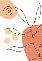 Abstract background. Hand drawing scribbles of various shapes, leaves, spots. Modern contemporary trendy vector illustration. Each background is isolated.