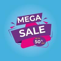 Mega sale banner design template and special offer vector