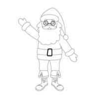 santa claus con ropa tradicional, libro de colorear de navidad para niños. ilustración lineal festiva vectorial. vector