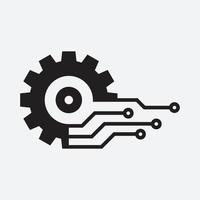 Gear smart Eps icon. Digital tech - vector business logo