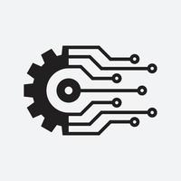 Gear smart Eps icon. Digital tech - vector business logo