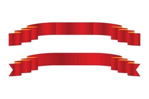 Realistic glossy curved red ribbon vector