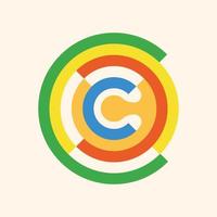 logotipo del círculo de la letra c vector
