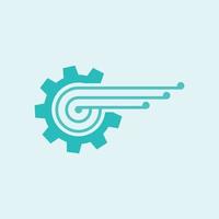 Gear Tech Logo. Abstract Vector Gear Icon.