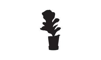 logo design of plant vector illustration black and white