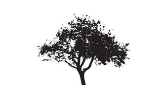 diseño de logotipo de ilustración de vector de árbol en blanco y negro