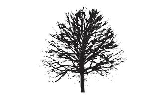 logo design of tree vector illustration black and white