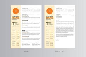 Professional Resume and Cover Letter Template. Pro Vector