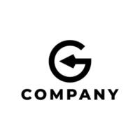 letter G with arrow logo design vector