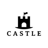 castle silhouette logo design vector