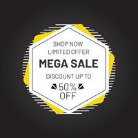 Mega sale banner design template and special offer vector