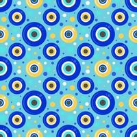 Evil eye seamless pattern. Symbol of protection in Turkey and Greece. Background with blue nazar talismans. Vector amulet