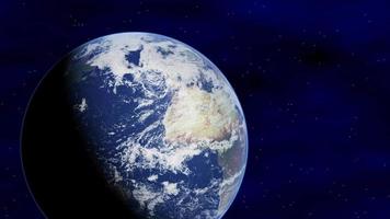 el planeta tierra gira en un espacio lleno de estrellas - bucle video