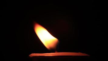 Candle flame on black background video