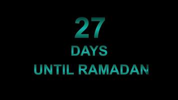 27 days until ramadan text animation video