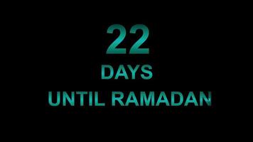 22 days until ramadan text animation video