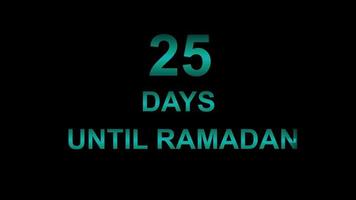 25 days until ramadan text animation video