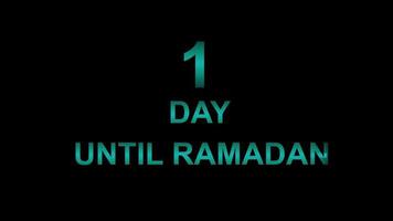 1 Tag bis Ramadan Textanimation video