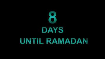 8 days until ramadan text animation video