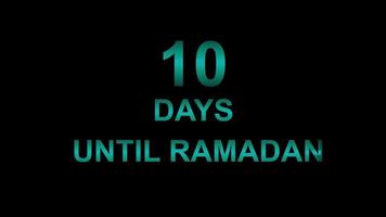 10 days until ramadan text animation video