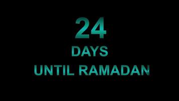 24 days until ramadan text animation video