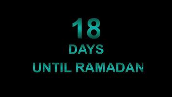 18 days until ramadan text animation video