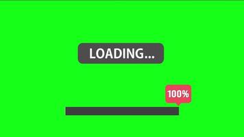 pantalla verde de animación de barra de progreso de carga video
