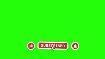 Animation Button Subscribe on Green Screen Suitable For Video Channel