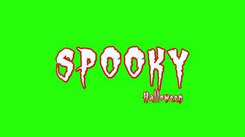 animation écrire sur texte spooky joyeux halloween sur écran vert video