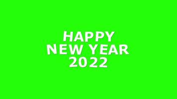 Animation Text Happy New Year 2022 on Green screen video