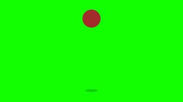 movimiento 2d animado de la bola que rebota en la pantalla verde video