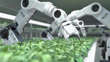 concepto de agricultores robóticos inteligentes, agricultores de robots, tecnología agrícola, automatización agrícola video